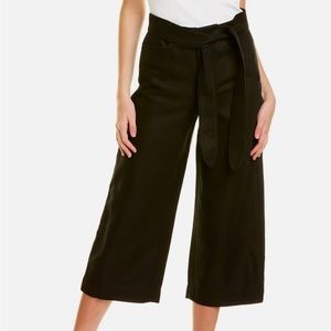 Vince Tie-Front Crop Linen Blend Wide Pant